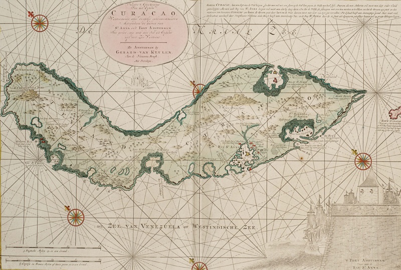 1790-Zeekaart-van-het-eiland-Curacao