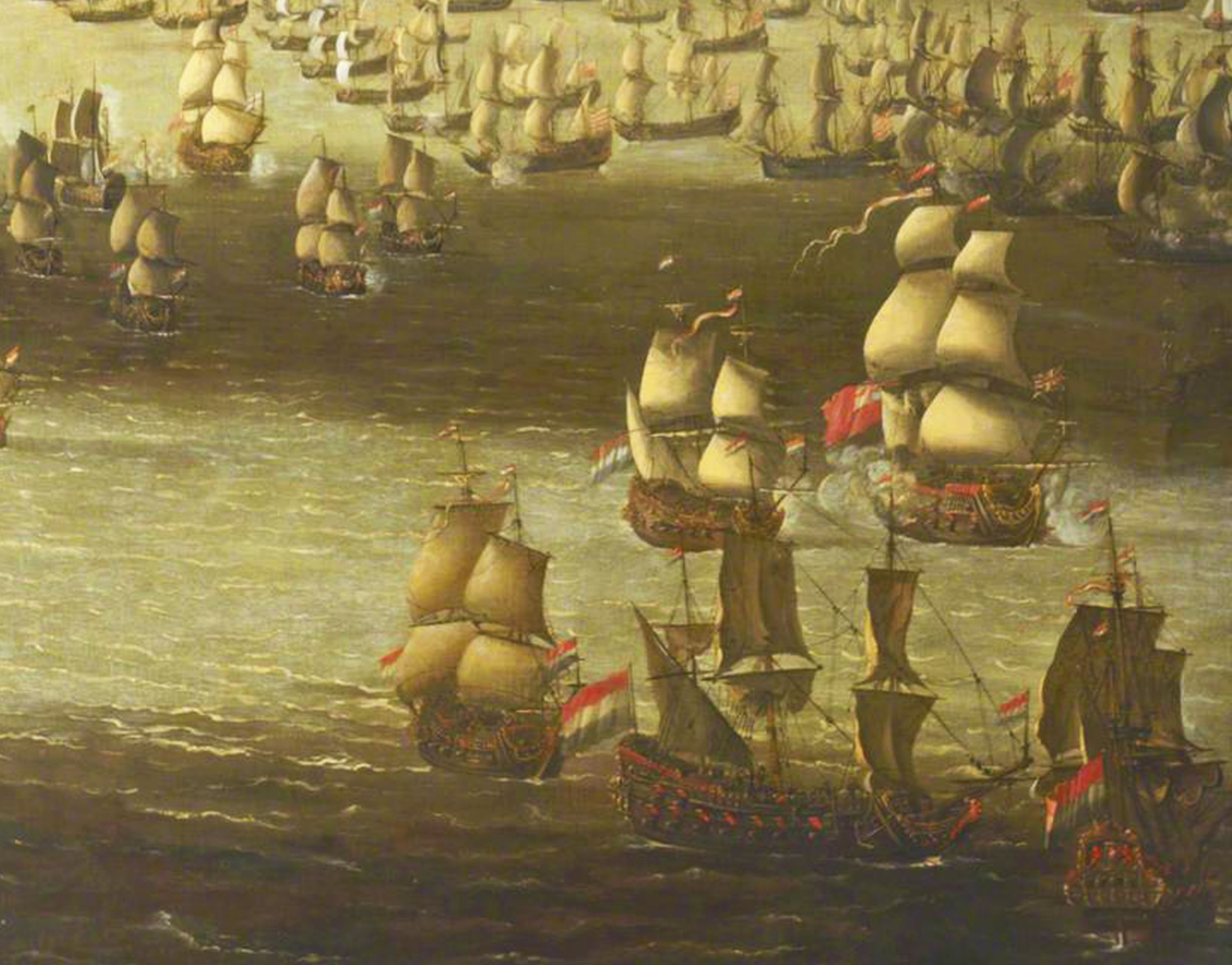 Schellinks, Daniel; HMS 'Tiger' Attacked by Eight Dutch Privateers, 26 August 1672; National Maritime Museum; http://www.artuk.org/artworks/hms-tiger-attacked-by-eight-dutch-privateers-26-august-1672-175498
